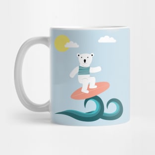 Surfing polar bear Mug